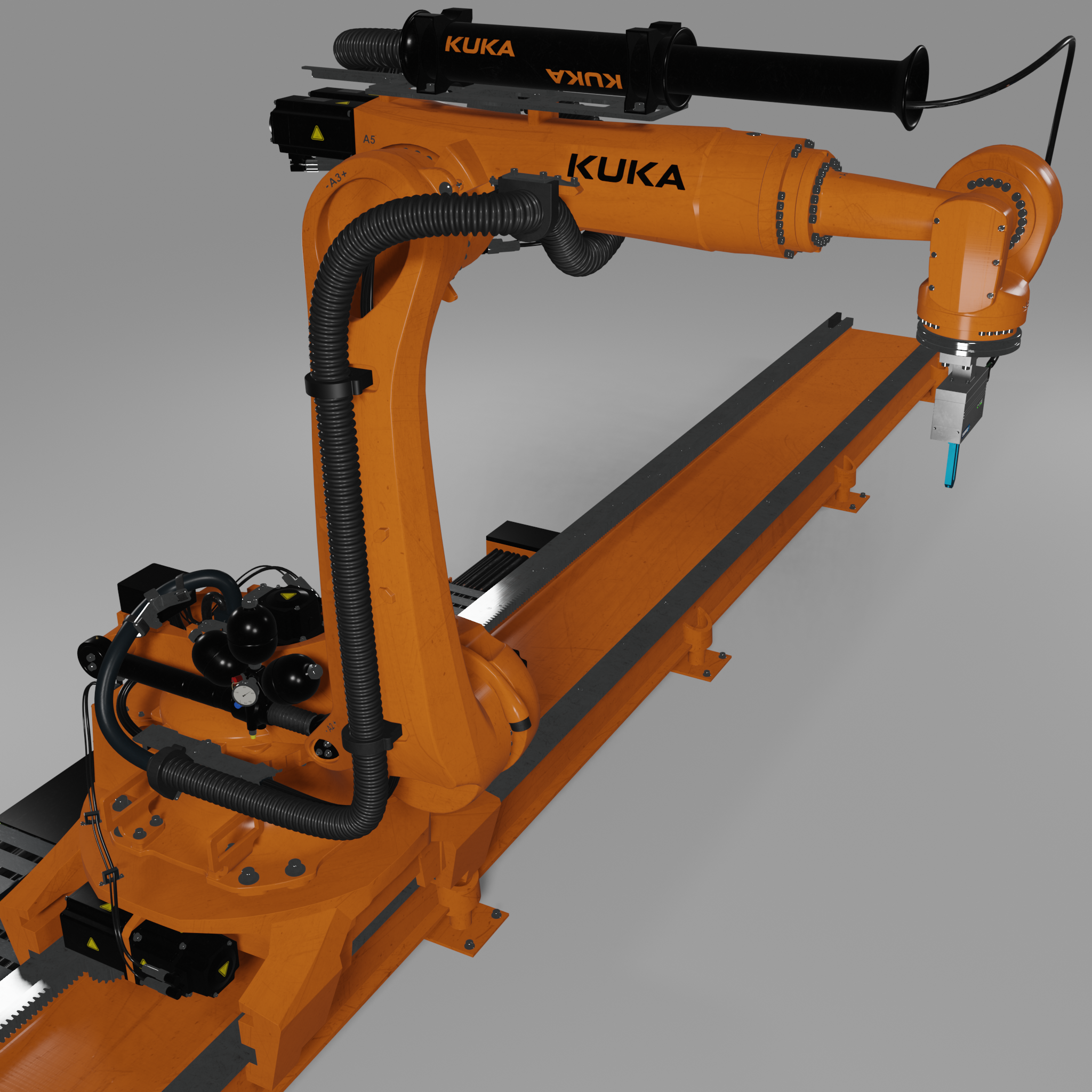 Industrial robot KUKA KR210 + Flange + Linear + Gripper+ Armature (Bones) preview image 6